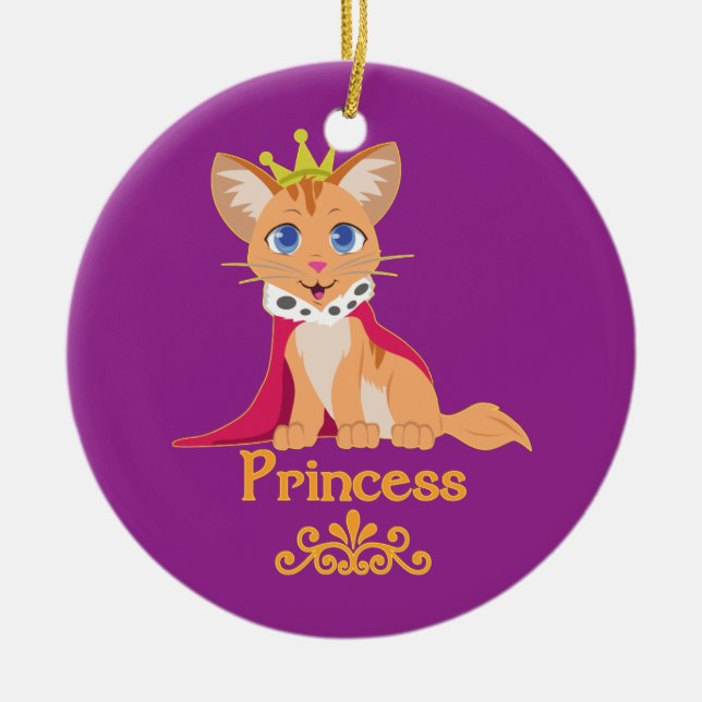 Ornamento De Cerâmica Princesa Kitten (Frente)