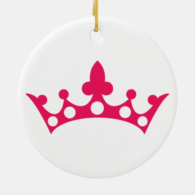 Ornamento De Cerâmica Princesa Rosa Tiara (Traseira)