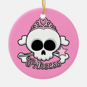 Ornamento De Cerâmica Princesa Skull