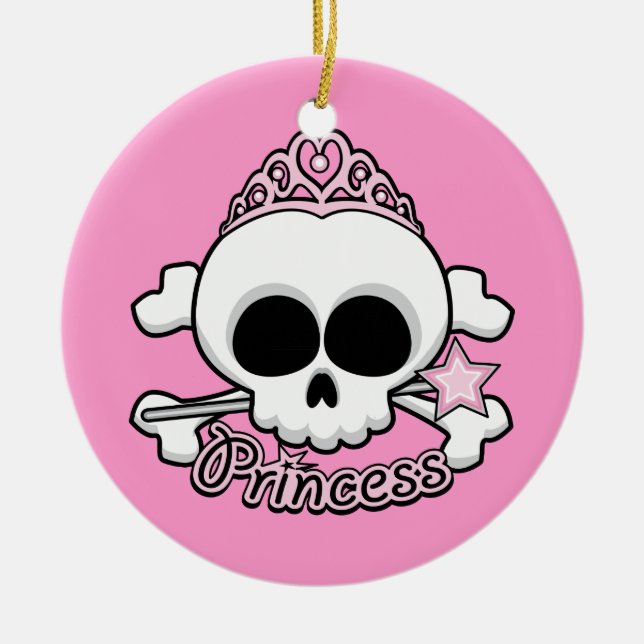 Ornamento De Cerâmica Princesa Skull (Frente)