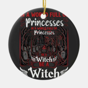 Ornamento De Cerâmica Princesas Seja Bruxa Halloween Castelo Caldeirão T