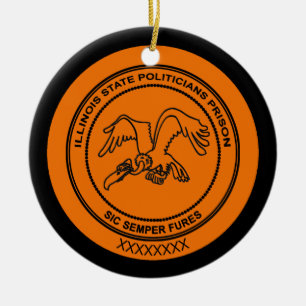 Ornamento De Cerâmica Prisão de Políticos do Estado do Illinois