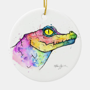 Ornamento De Cerâmica Prism Gator