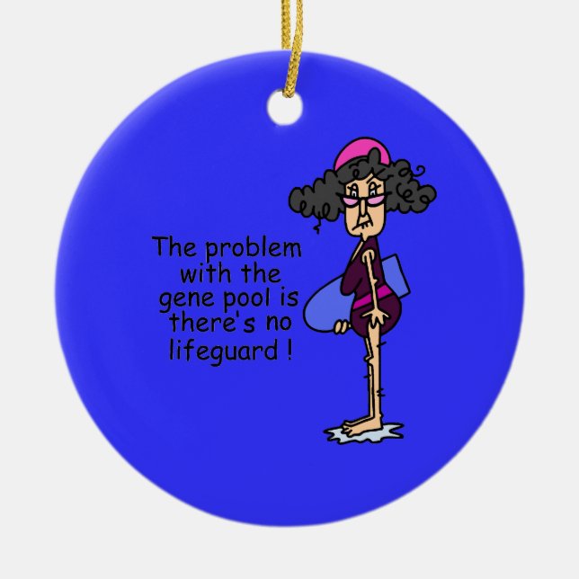 Ornamento De Cerâmica Problema com a piscina de gene (Frente)