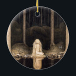 Ornamento De Cerâmica Procurando seu conto de fadas da fantasia do<br><div class="desc">Procurando seu conto de fadas da fantasia do vintage do coração do artista sueco John Bauer</div>