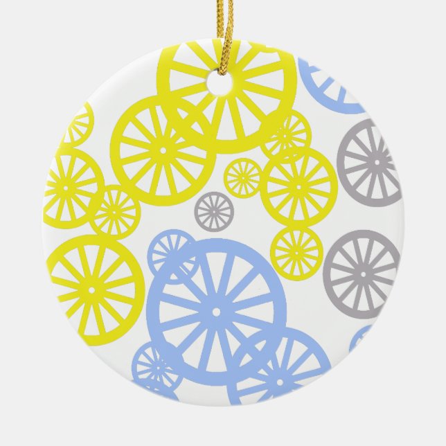 Ornamento De Cerâmica Produto Funky Happy Wheel Circle (Frente)
