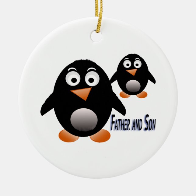 Ornamento De Cerâmica Produto Pai e Filho Pinguin Múltiplo selecionado (Frente)