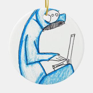 Ornamento De Cerâmica Produtor de música móvel - Azul