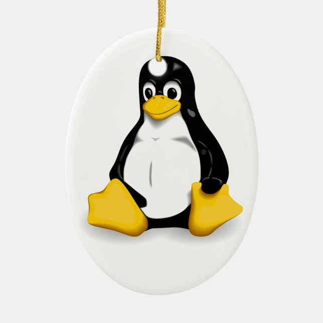 Ornamento De Cerâmica Produtos de Linux Tux (Frente)