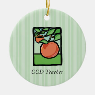Ornamento De Cerâmica Professor de CCD Obrigado, Apple