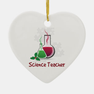 Ornamento De Cerâmica Professor de Ciência, Experimentos Feliz Natal
