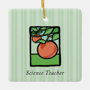 Ornamento De Cerâmica Professor de Ciência Obrigado, Apple