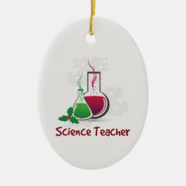 Ornamento De Cerâmica Professor de Ciências, Experiências Feliz Natal