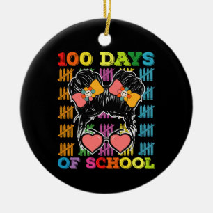 Ornamento De Cerâmica Professor de Coque Desgrenhado de 100 Dias de Esco