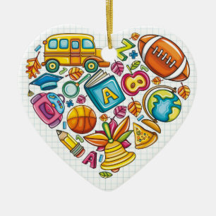 Ornamento De Cerâmica Professor de Escola - Obrigado