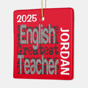 Ornamento De Cerâmica Professor de Inglês Extraordinário CUSTOM