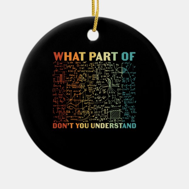 Ornamento De Cerâmica Professor De Matemática Que Parte Da Matemática (Frente)