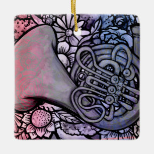 Ornamento De Cerâmica Professor de Música de Classe de Banda de Trompa F