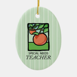 Ornamento De Cerâmica Professor de Necessidades Especiais Obrigado, Maçã