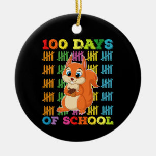 Ornamento De Cerâmica Professor Esquilo de 100 Dias de Escola