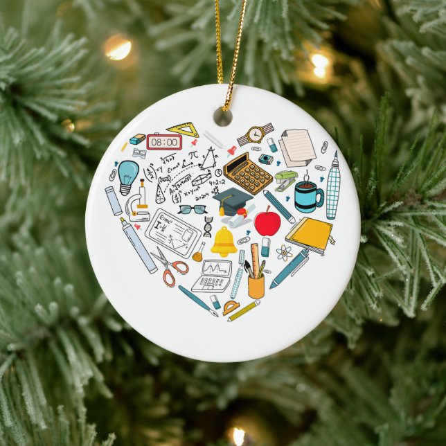 Ornamento De Cerâmica Professor Instrutor Professor Tool Heart (Árvore)