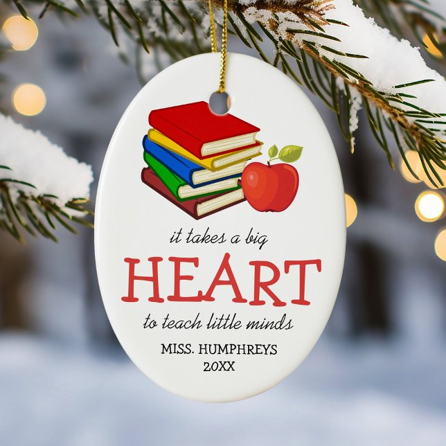 Ornamento De Cerâmica Professor Presente no Natal (Criador carregado)