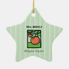 Ornamento De Cerâmica Professor Religioso Obrigado, Apple