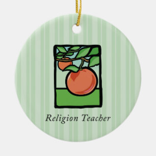 Ornamento De Cerâmica Professor Religioso Obrigado, Apple