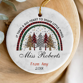 Ornamento De Cerâmica Professora obrigado árvores do arco-íris de Natal