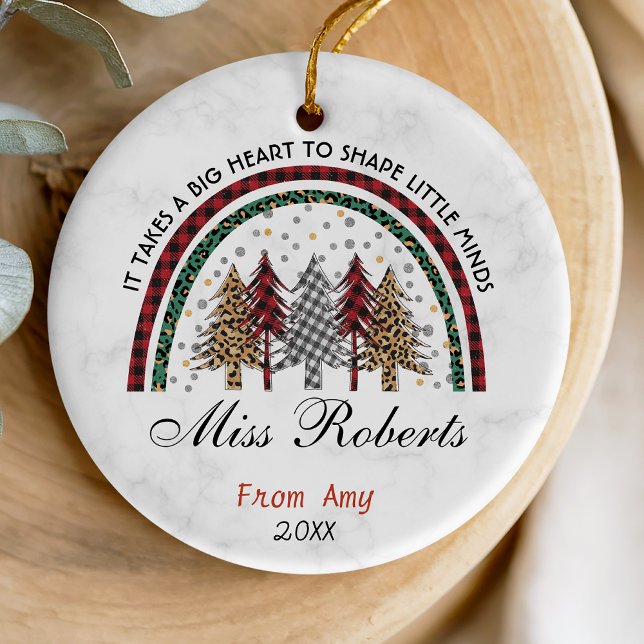 Ornamento De Cerâmica Professora obrigado árvores do arco-íris de Natal (Criador carregado)