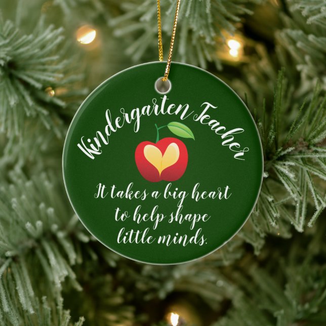 Ornamento De Cerâmica Professora Personalizada Da Forma Da Apple (Árvore)