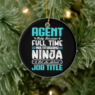 Ornamento De Cerâmica Profissão de Agente Profissão de Cargo Funny Agent