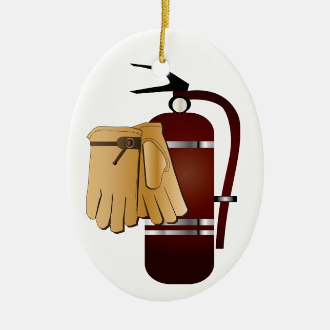 Ornamento De Cerâmica Profissões - Combate a Incêndios - SRF (Frente)