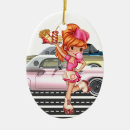 Ornamento De Cerâmica Profissões - Garçonete - SRF