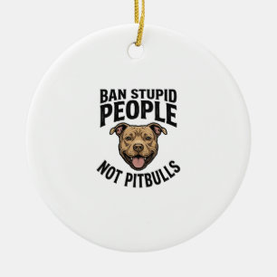 Ornamento De Cerâmica Proibir Pessoas Estúpidas Não Pitbulls Design Vint