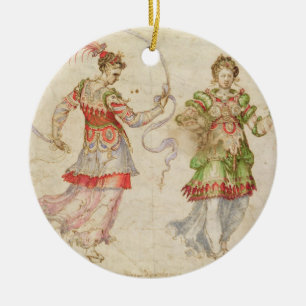 Ornamento De Cerâmica Projete para trajes, provavelmente no florentino
