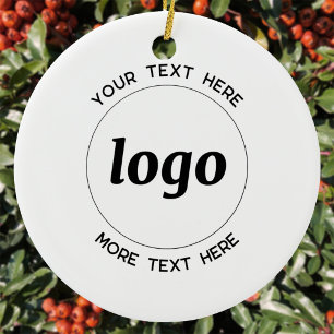 Ornamento De Cerâmica Promoção Empresarial com Texto Personalizado e Log