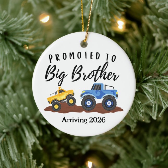 Ornamento De Cerâmica Promoted to Big Brother Dump Truck  (Árvore)
