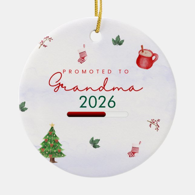 Ornamento De Cerâmica Promovido à avó (Frente)
