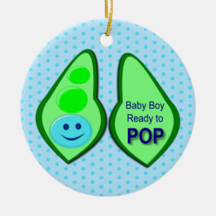 Ornamento De Cerâmica Pronto para Pop Baby Boy Blue Pea