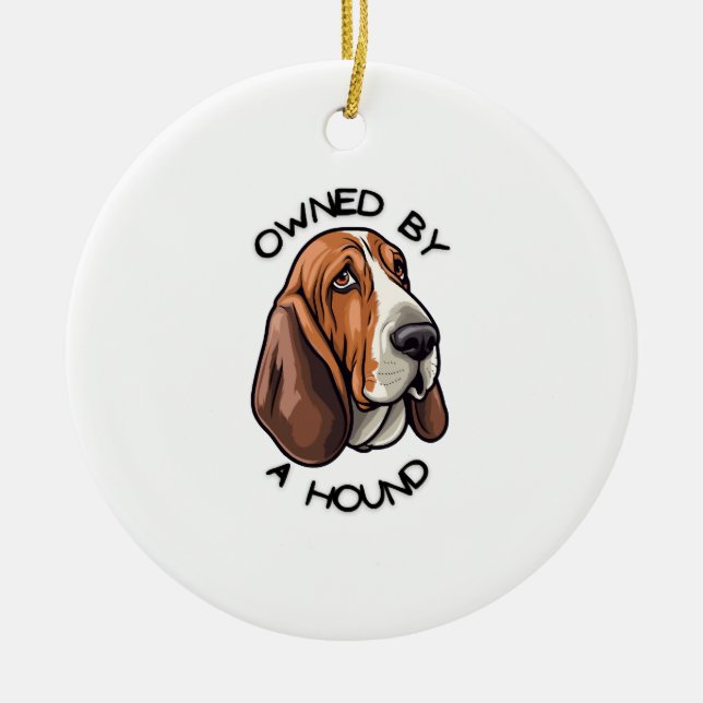 Ornamento De Cerâmica Propriedade de alguém Basset Hound (Frente)