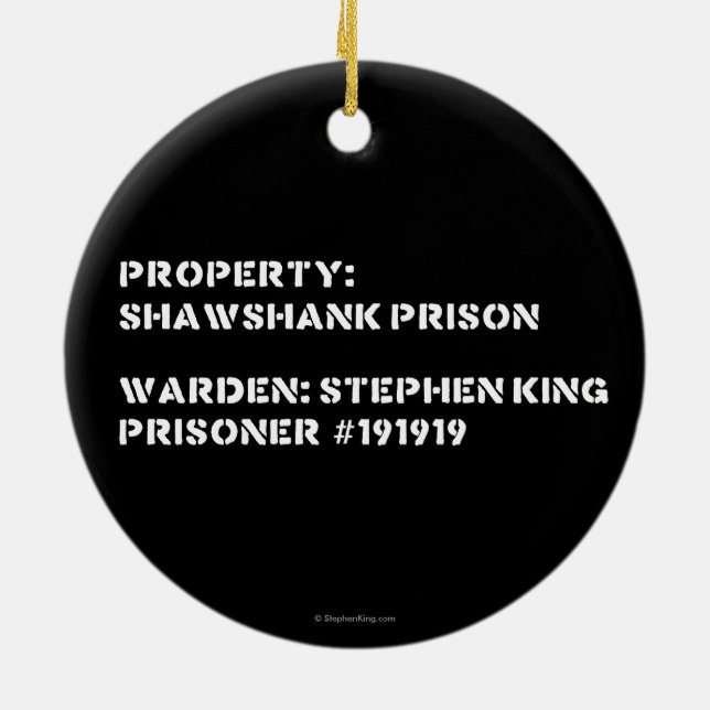 Ornamento De Cerâmica Propriedade: Prisão de Shawshank (Traseira)