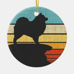 Ornamento De Cerâmica Proprietário de Keeshond Retro Vintage 60s 70s Cac