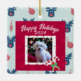 Ornamento De Cerâmica Proprietários de Pet de Natal Feliz Personalizados