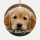 Ornamento De Cerâmica Proteção personalizada do cão fotográfico do Pet (Frente)