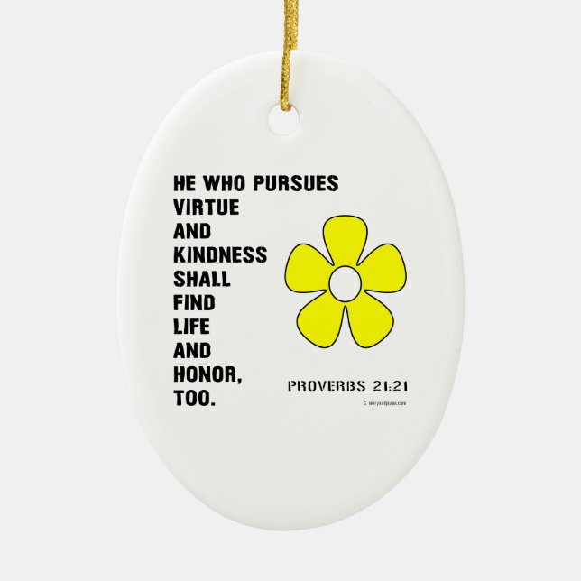 Ornamento De Cerâmica Provérbios 22:21 Virtude (Frente)