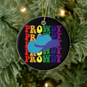 Ornamento De Cerâmica Prowdy Rodeo Cumprimento Caubói Caubói LGBTQ Ocide
