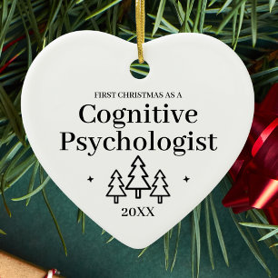 Ornamento De Cerâmica Psicóloga Cognitiva Novo Natal