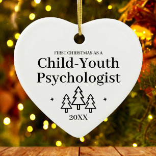 Ornamento De Cerâmica Psicóloga da Juventude Infantil no Natal do Novo E