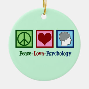 Ornamento De Cerâmica Psicólogo bonito da psicologia do amor da paz
